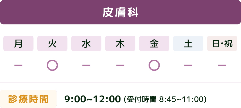 診療時間(皮膚科)